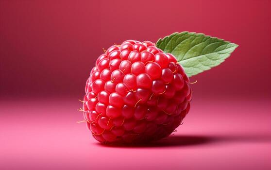 un realista ilustración de un soltero frambuesa con un minimalista diseño, generativo ai foto