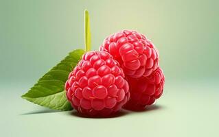 A realistic illustration of a single raspberry with a minimalist design, Generative Ai photo