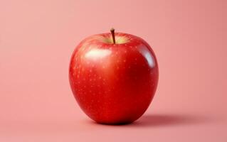 A realistic illustration of a single apple with a minimalist design on a light background, Generative Ai photo