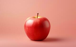 A realistic illustration of a single apple with a minimalist design on a light background, Generative Ai photo