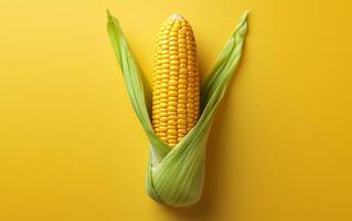 An illustration of a corn with a minimalist style, Generative Ai photo