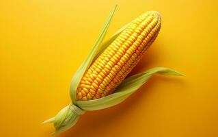 An illustration of a corn with a minimalist style, Generative Ai photo