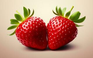 Vibrant and minimalist depiction of realistic raspberries, Generative Ai photo