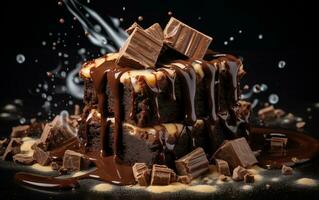 Decadent Chocolate Brownie Delight, Generative Ai photo