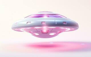 Tiny isometric flying UFO emoji - Soft, smooth design, Generative Ai photo