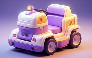 Tiny cute isometric Zamboni ice resurfacer, Generative Ai photo