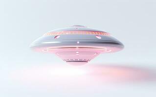 Tiny isometric flying UFO emoji - Soft, smooth design, Generative Ai photo