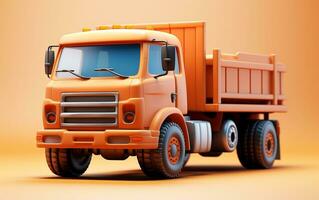 Highly detailed 3D clay cartoon art of a simple truck, Generative Ai photo