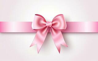 Pink ribbon breast cancer on pink background, World Breast Cancer Day photo