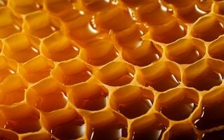 dorado miel un superficie plana foto de dulce textura. generativo ai
