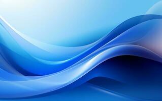 Fluid Blue Abstract Vector Background Flowing Generative Ai photo