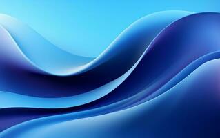 Fluid Blue Abstract Vector Background Flowing Generative Ai photo