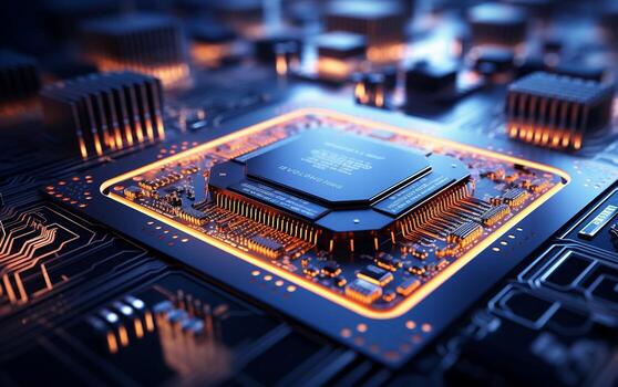 Sleek High-Tech Close-Up Image of a Cutting-Edge Device. Generative Ai photo