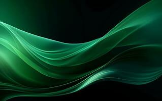 Fluid Green Abstraction Vector Background. Generative Ai photo