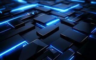 Futuristic Glowing Blue Abstract Background photo