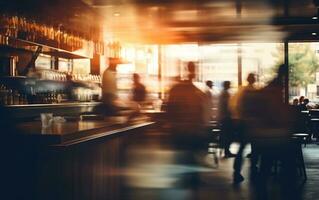 Coffee Shop with a Blurred Background, Generative Ai photo