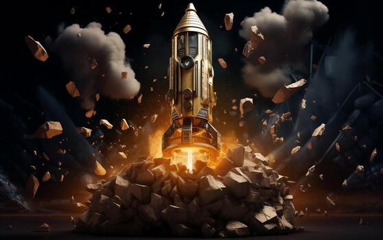 Bitcoin Takes Flight to Sky, Generative Ai photo