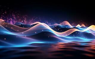 Magic Wave Energy and Light Background, Generative Ai photo