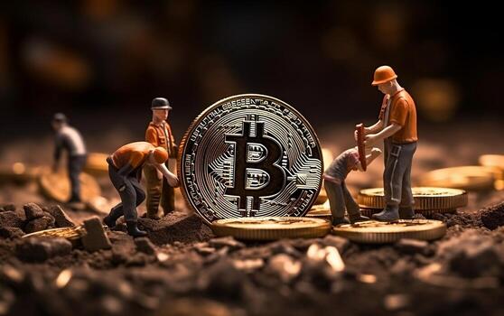 Tiny Miners Working with Bitcoins photo