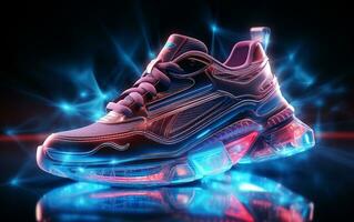 Futuristic Fitness Shoes and Sports, Generative Ai photo