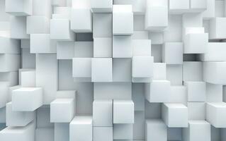 White Cube Boxes Block, Generative Ai photo