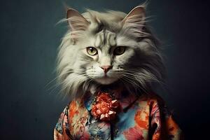 Adorable Maine Coon Cat Captured by Erik Madigan Heck and Paolo, Generative AI photo