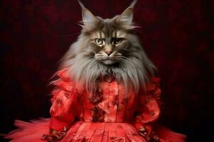 Adorable Maine Coon Cat Captured by Erik Madigan Heck and Paolo, Generative AI photo