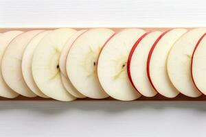 Close-Up Realistic Minimalist Photo of Apple Slices, Generative Ai