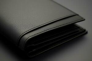 Close-Up Real Photography of an Empty Open Wallet, Generative Ai photo