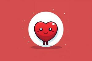 Symbol of Love Emotion in a Charming Minimalist Cartoon Style, Generative Ai photo