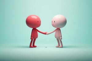 Minimalist Friendship Illustration Created with Octane Render, Generative Ai photo