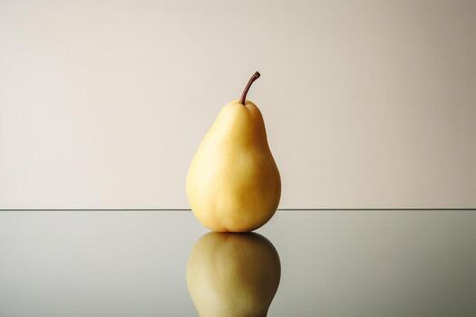 Captivating Minimalist Realistic Photography of a Pear, Generative Ai photo