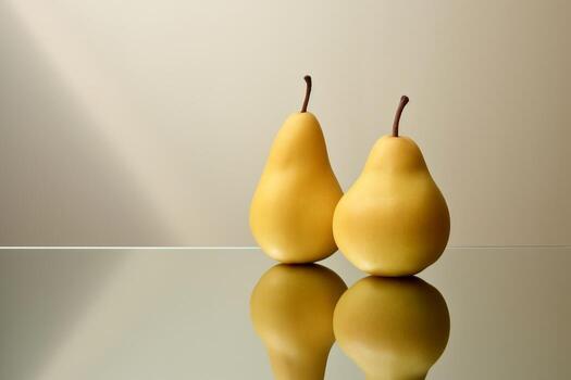 Captivating Minimalist Realistic Photography of a Pear, Generative Ai photo