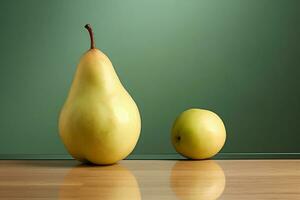 Captivating Minimalist Realistic Photography of a Pear, Generative Ai photo