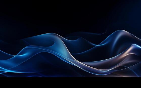 Abstract Watercolor Blues Gradients with Wave Element photo