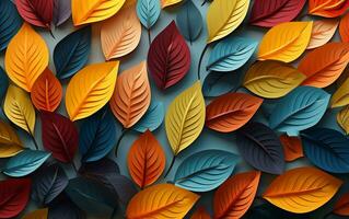 Overlapping Abstract Colorful Paper Cuts, Generative Ai photo