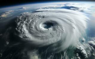 Top-down view of a hurricane, Generative Ai photo