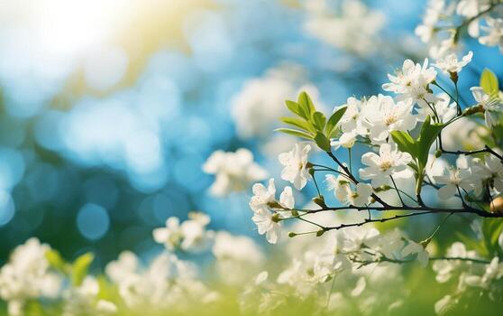 Blurred spring background featuring nature, Generative Ai photo