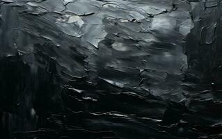 Abstract Black Brush Strokes Oil and Acrylic Pattern, Generative Ai photo