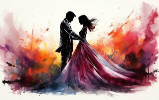 gráfico tinta pintura de tango bailando Pareja. generativo ai foto