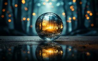cristal pelota prediciendo destino y adivinación el futuro, generativo ai foto