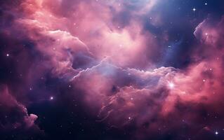 Vibrantly Illuminated Nebula Background with Intricate Details, Generative Ai photo