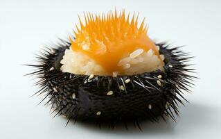 Product Photography of a uni sea urchin sushi photo