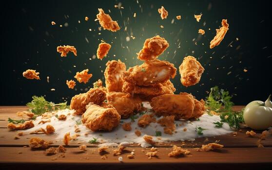 Capturing the Essence of Hot Zinger Chicken Minimally. Generative By Ai photo