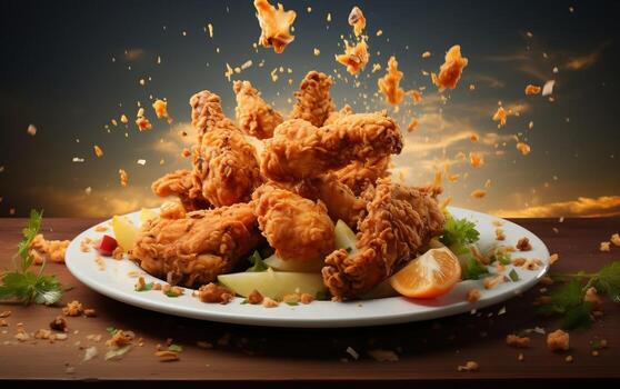 Hot Zinger Chicken in Simplistic Style. Generative By Ai photo