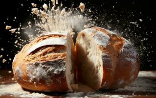 In the Blink of a Shutter Bread at High Speed. Generative By Ai photo