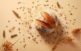 Modern Bread Product in Natural Pastel - Culinary Elegance. Generative By Ai photo