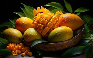 Tempting Mango Mochi Studio. Generative by Ai. photo
