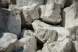Natural Beauty - Close-Up of Limestone Rock Pile. Generative by Ai photo