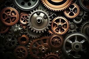 Abstract Background with Machinery Components. Generated By Ai photo